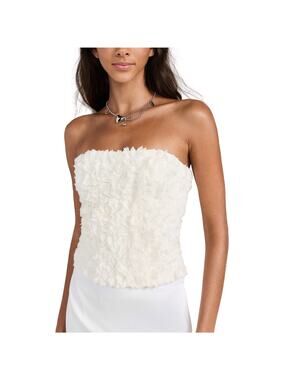 Interior Textured Ecru Sonja Tube Top Size S NWT